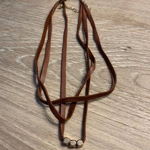 3 strap leather choker